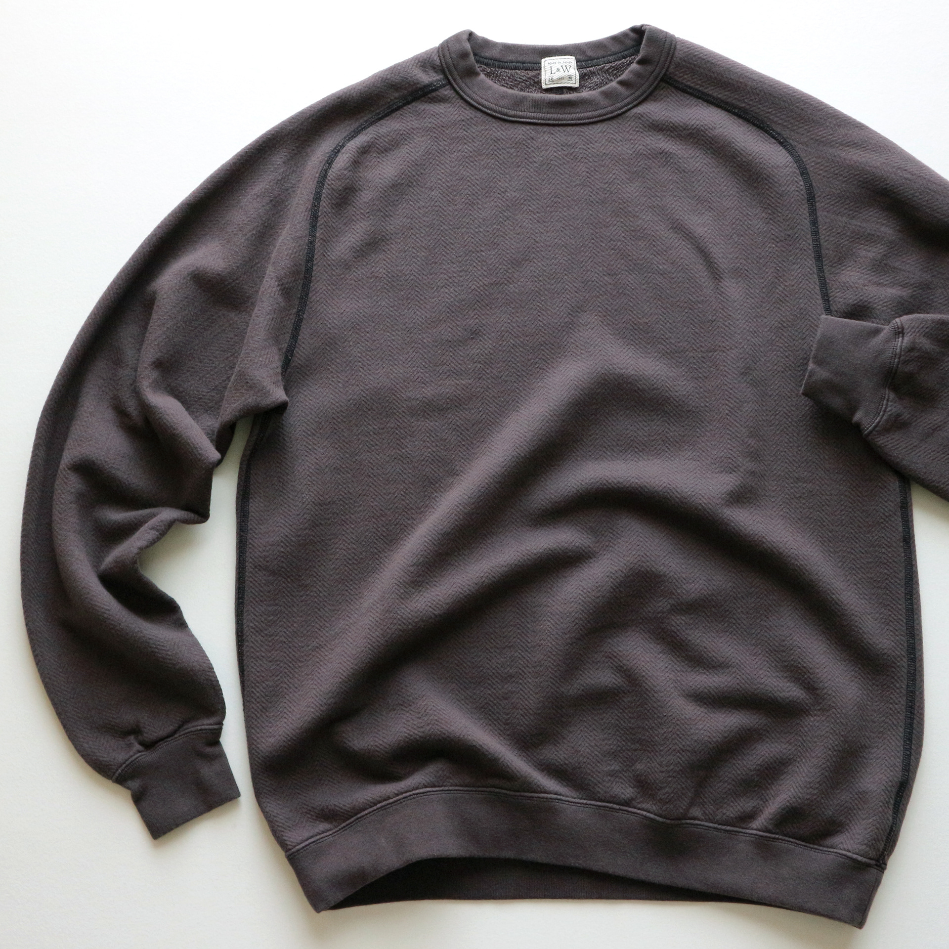LRC1093 - HERRINGBONE PILE RAGLAN CREWNECK