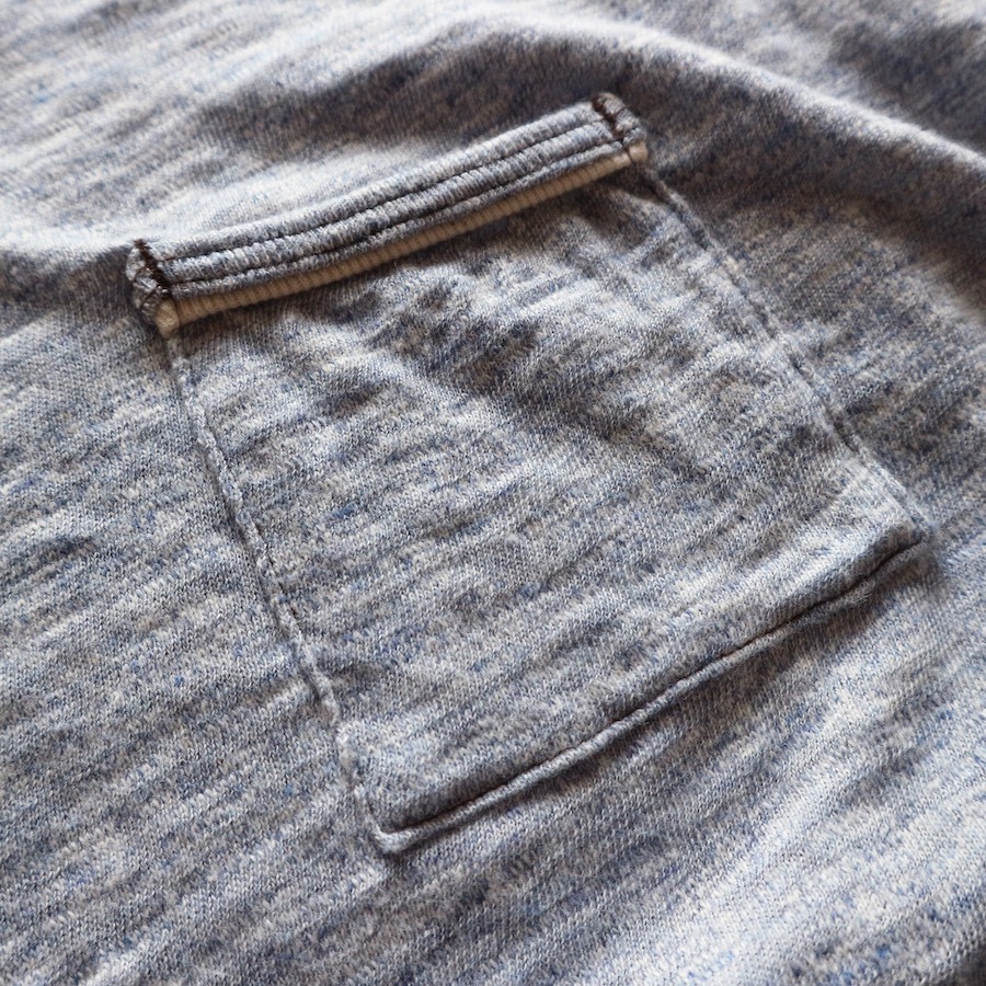 LRC1112 - SUPER SLUB TUBE KNIT DOUBLE BINDER POCKET CREWNECK