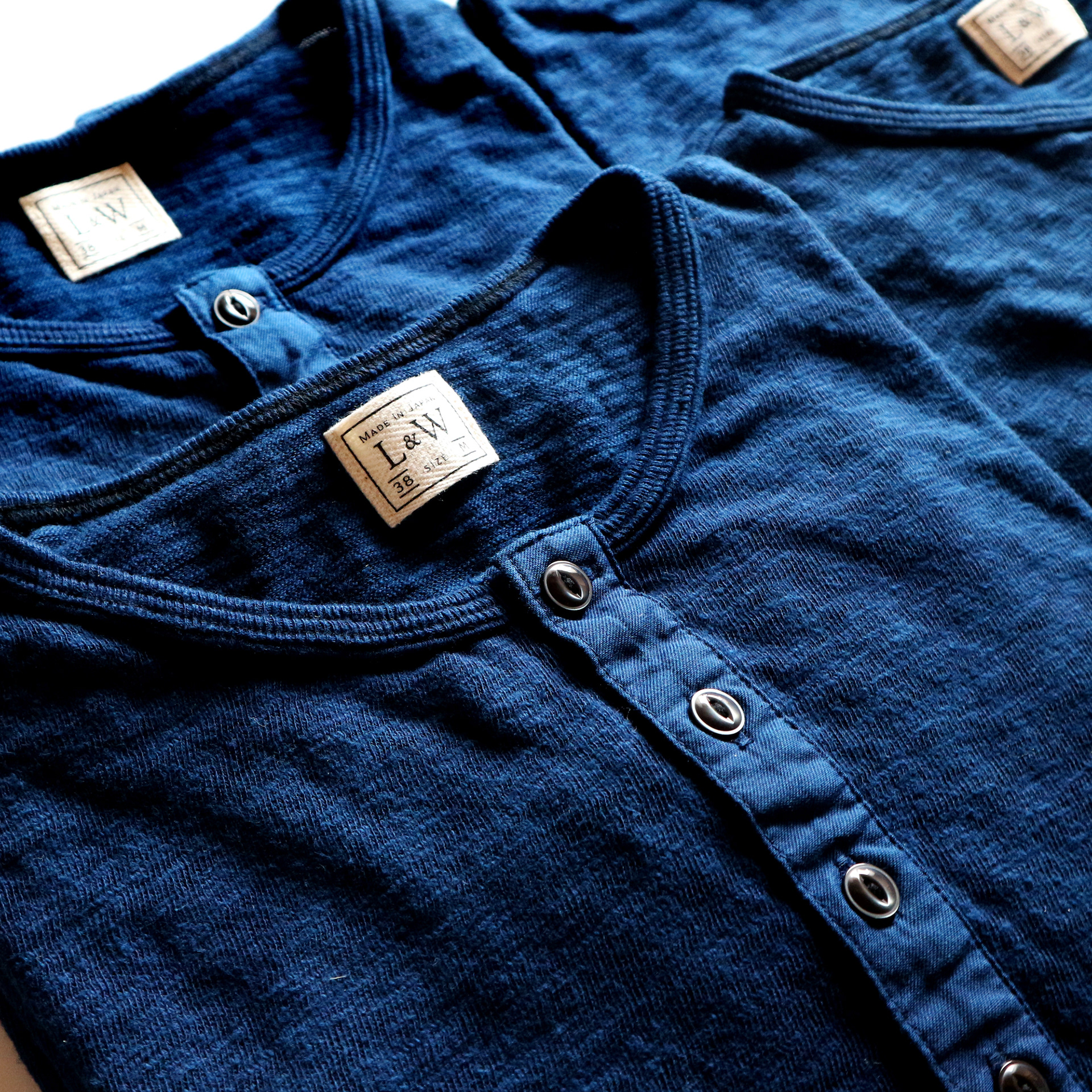 ODLW020 - OD+LW SUPER SLUB INDIGO DYED HENLEY