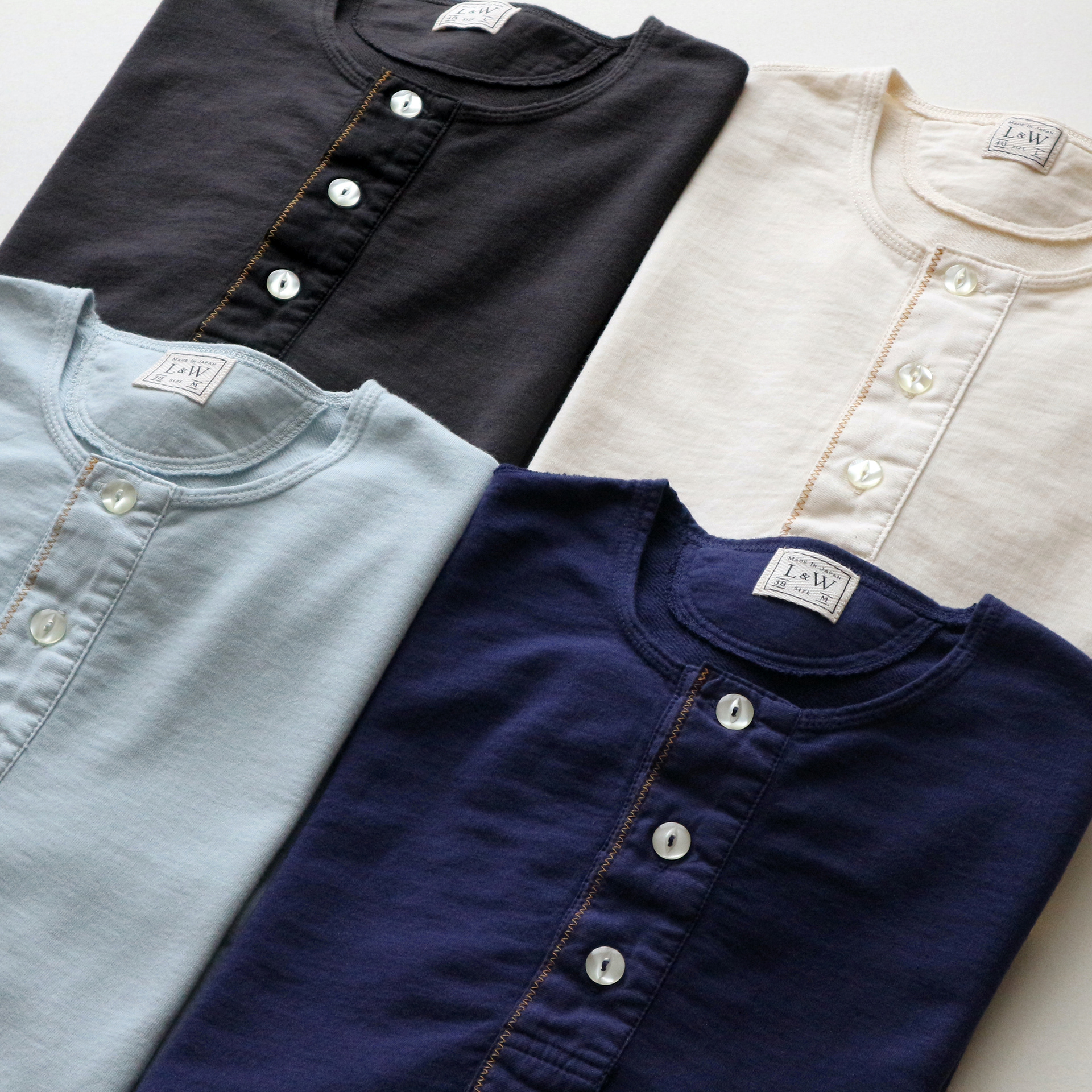 LRH1034 - COMBED YARN HIGH GAUGE PILE CLASSIC HENLEY