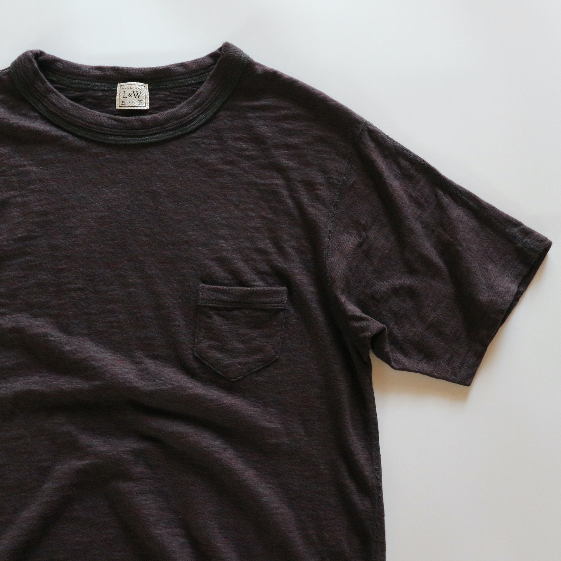 LRC1098 - HEATHER SLUB COTTON DOUBLE BINDER POCKET CREWNECK