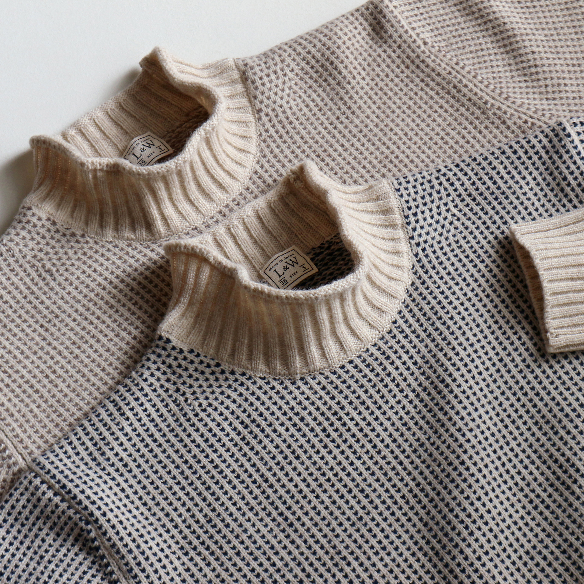 LWK1016 - SUPER LAMBS WOOL CLASSIC BIRDSEYE ROLL NECK SWEATER