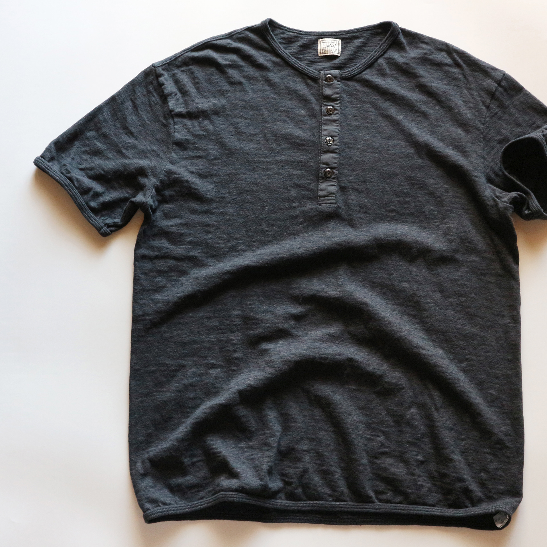 LRH1037 - SUPER SLUB TUBE KNIT 4 BUTTONS HENLEY