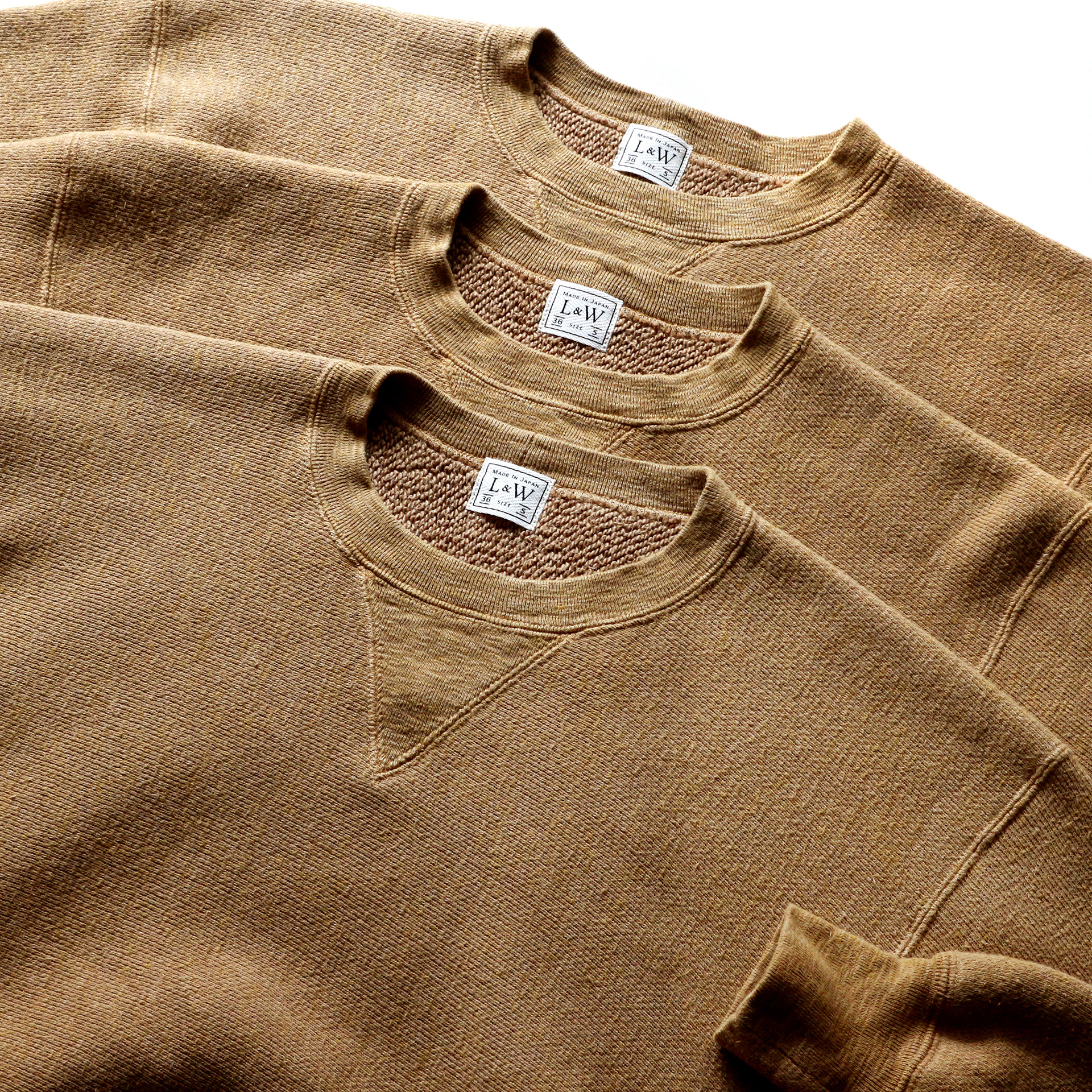 ODLW014 - KAKISHIBU DYED BIG LOOPBACK FLEECE SIDE PANEL SWEATSHIRT (V-GUSSET) 