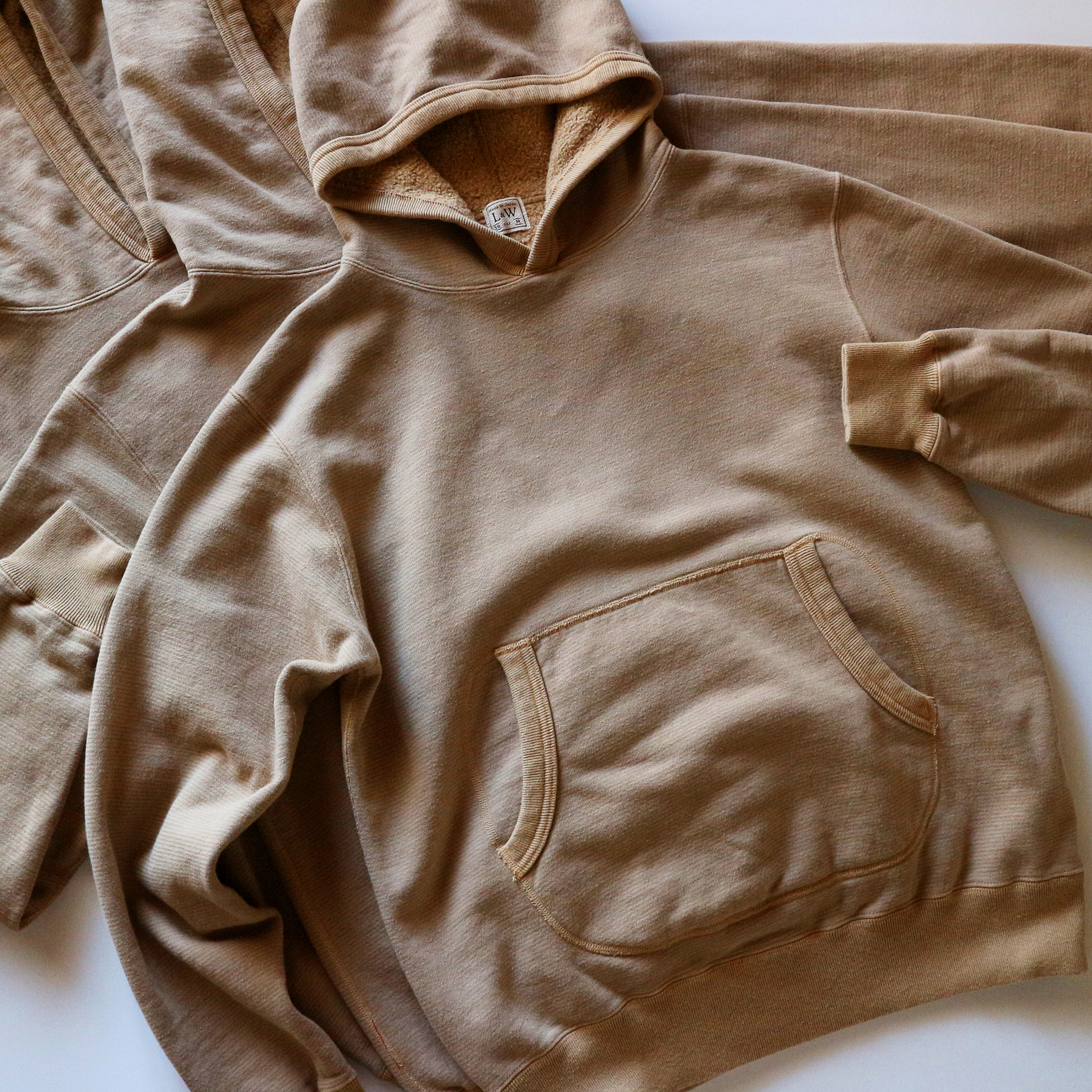 ODLW019 - KAKISHIBU DYED SZ VINTAGE PINBORDER KNIT HOODED SWEATSHIRT