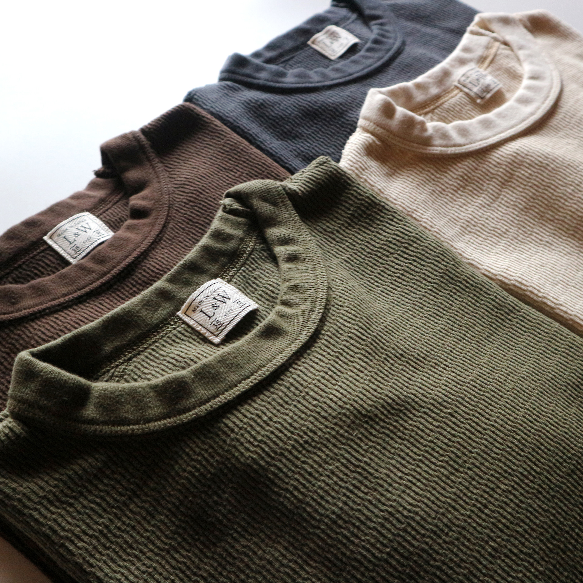 LRC1122 - SUPIMA LONG HONEYCOMB KNIT CREWNECK THERMAL