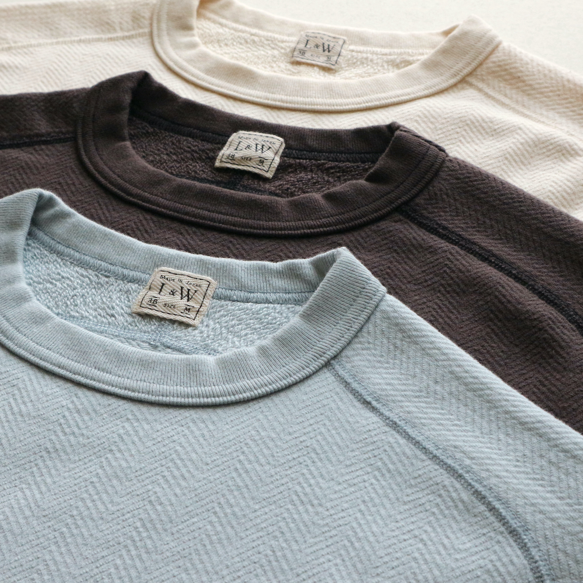 LRC1093 - HERRINGBONE PILE RAGLAN CREWNECK