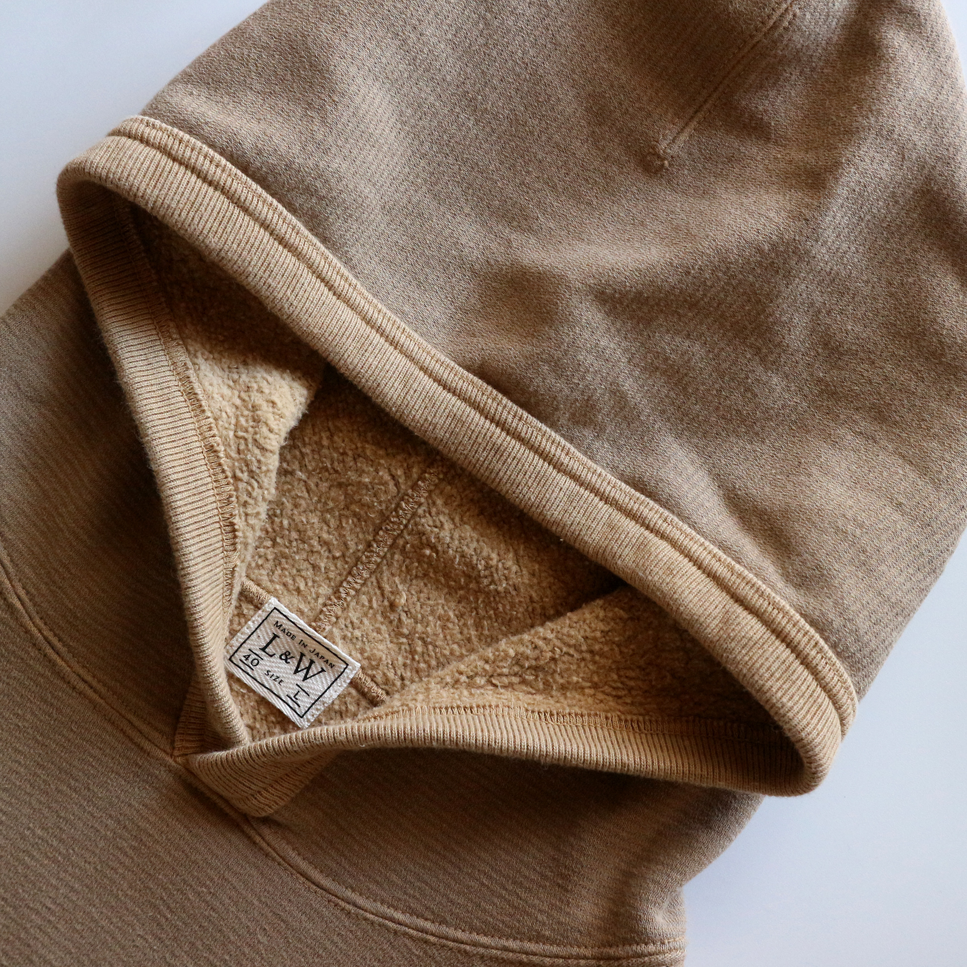 ODLW019 - KAKISHIBU DYED SZ VINTAGE PINBORDER KNIT HOODED SWEATSHIRT