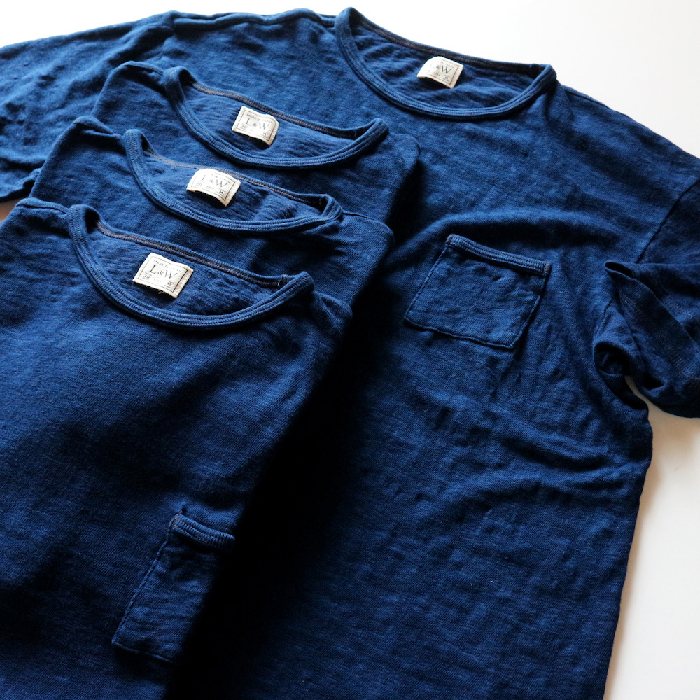 ODLW021 - OD+LW SUPER SLUB INDIGO DYED POCKET TEE