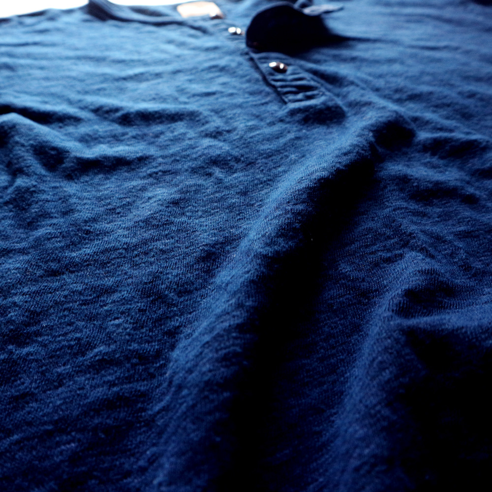 ODLW020 - OD+LW SUPER SLUB INDIGO DYED HENLEY