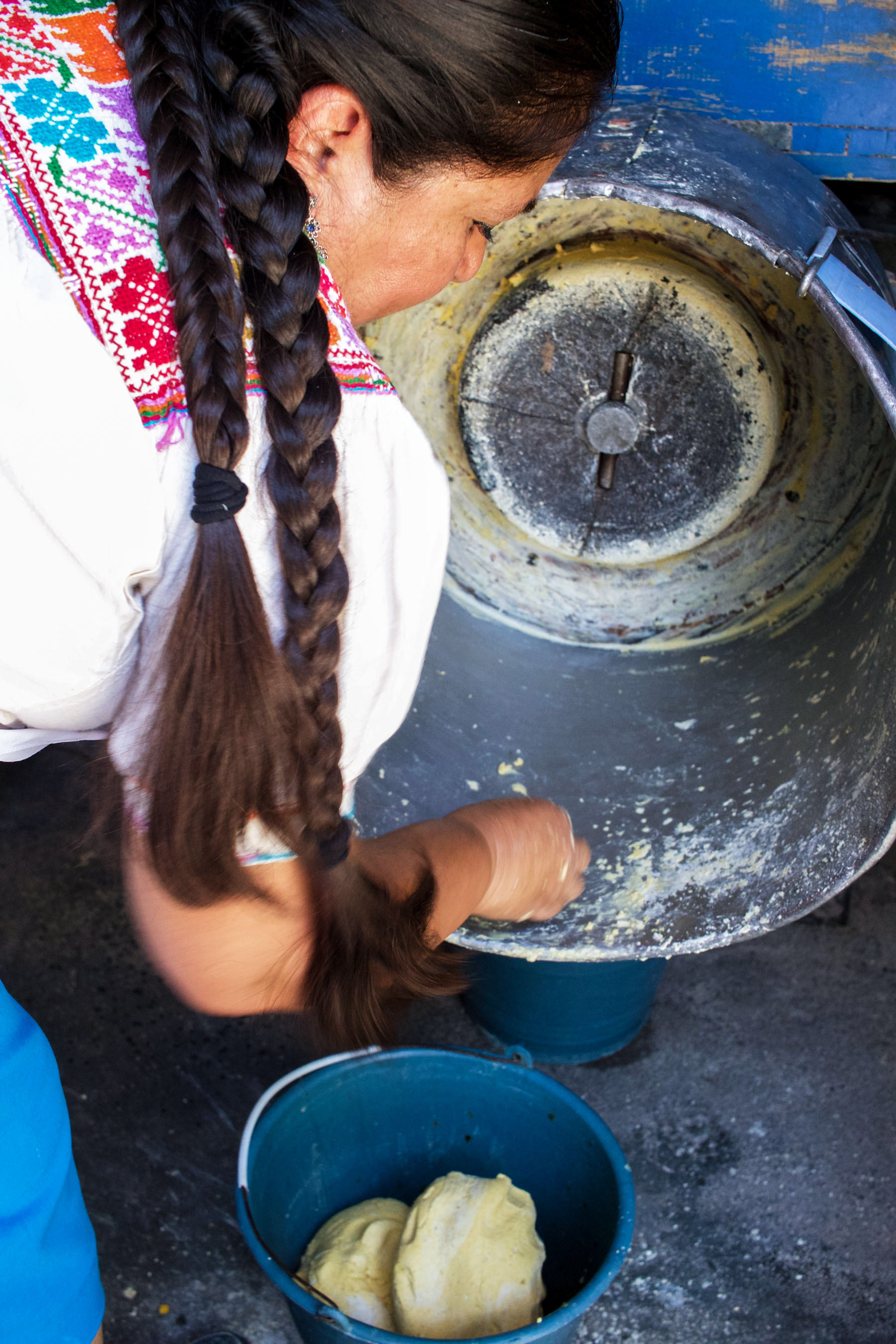 Grinding corn