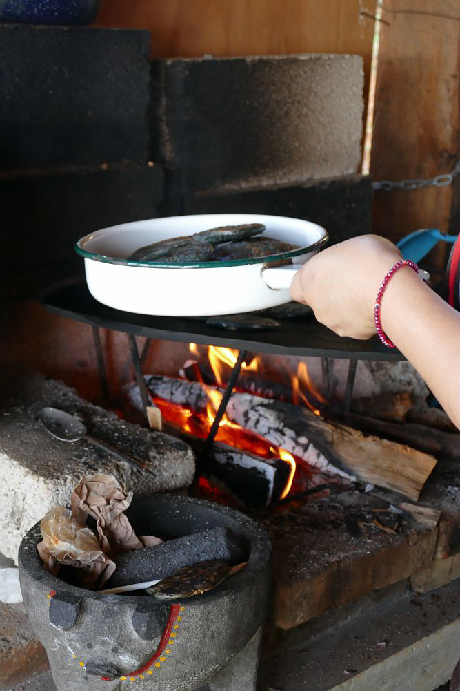 Blue corn cake, Sierra del Norte, Puebla
