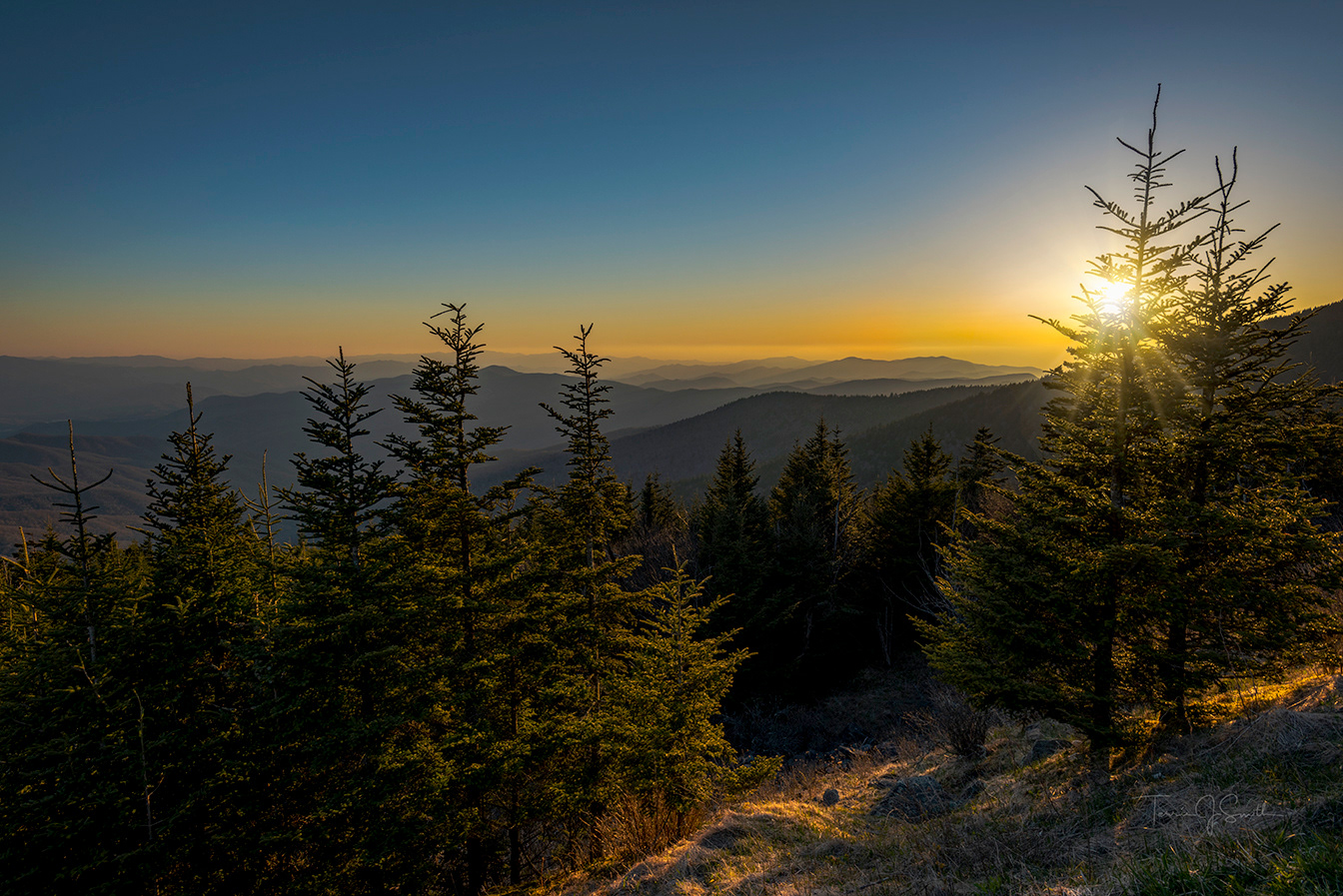 Sunset at Clingmans Dome - April 2021