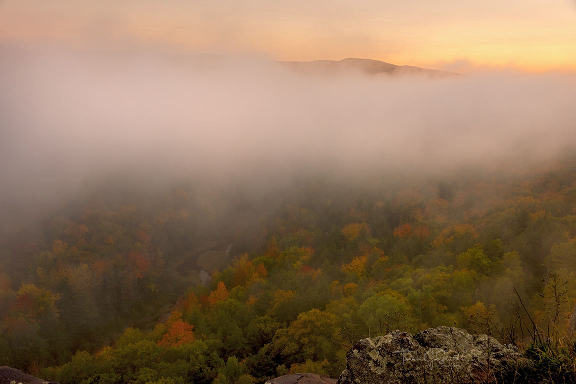 Porcupine Mountains Foggy Sunset - October 2021