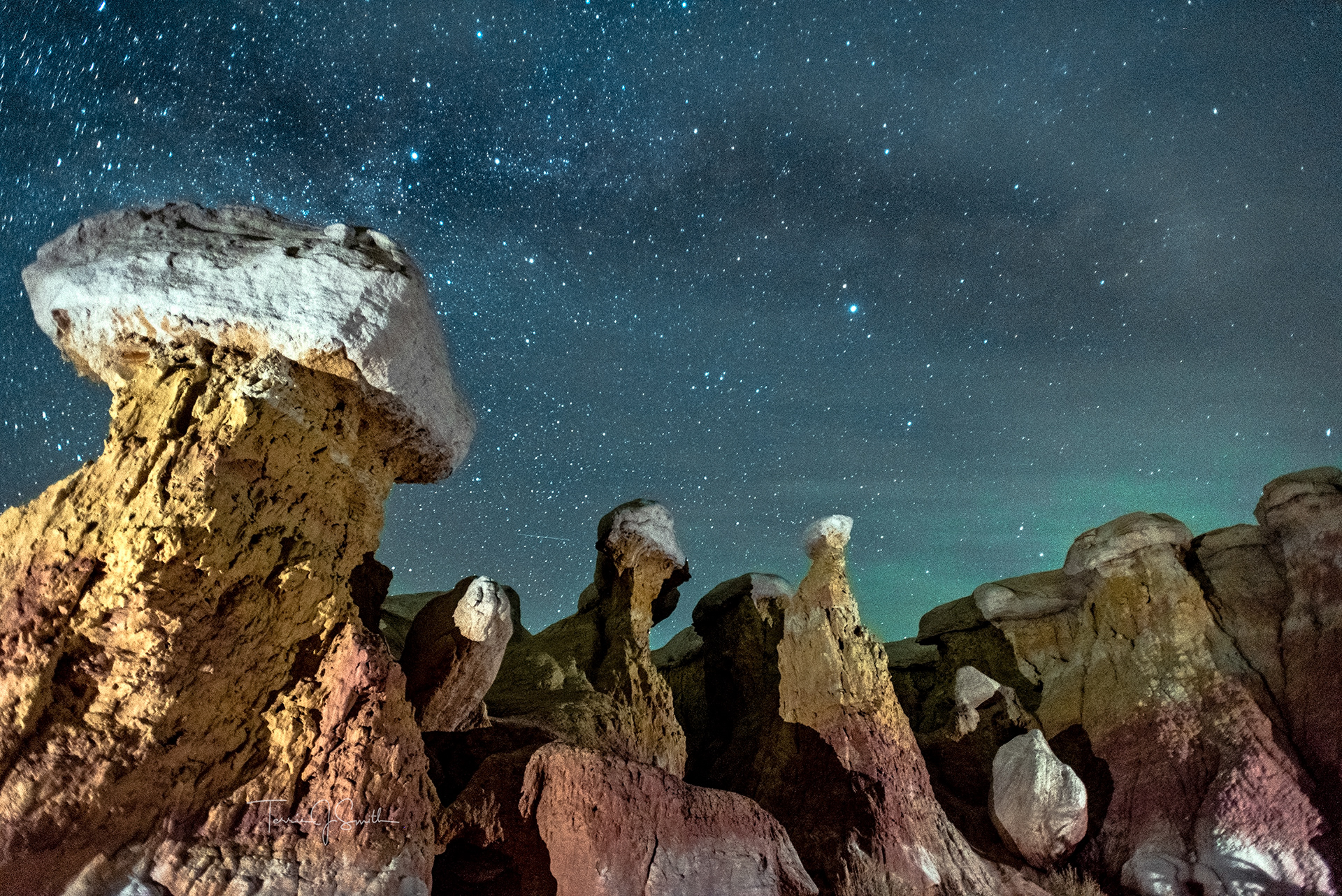 Painted Mines Interpretive Park at Night