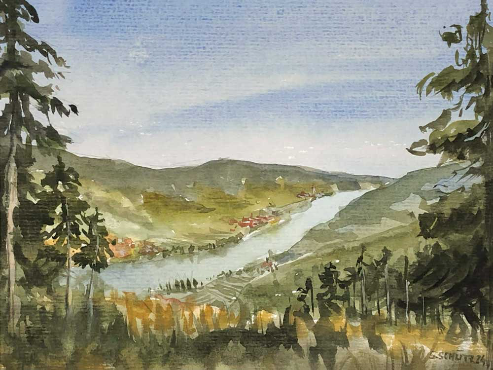 Blick ins Donautal, 20,5 x 15,5 cm, 2024