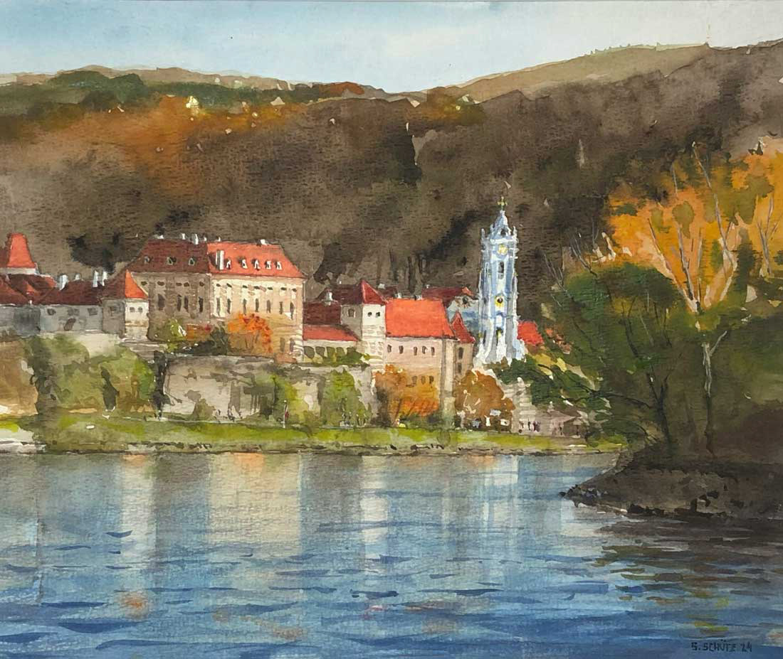 Dürnstein, Herbststimmung, 27,5 x 23 cm, 2024