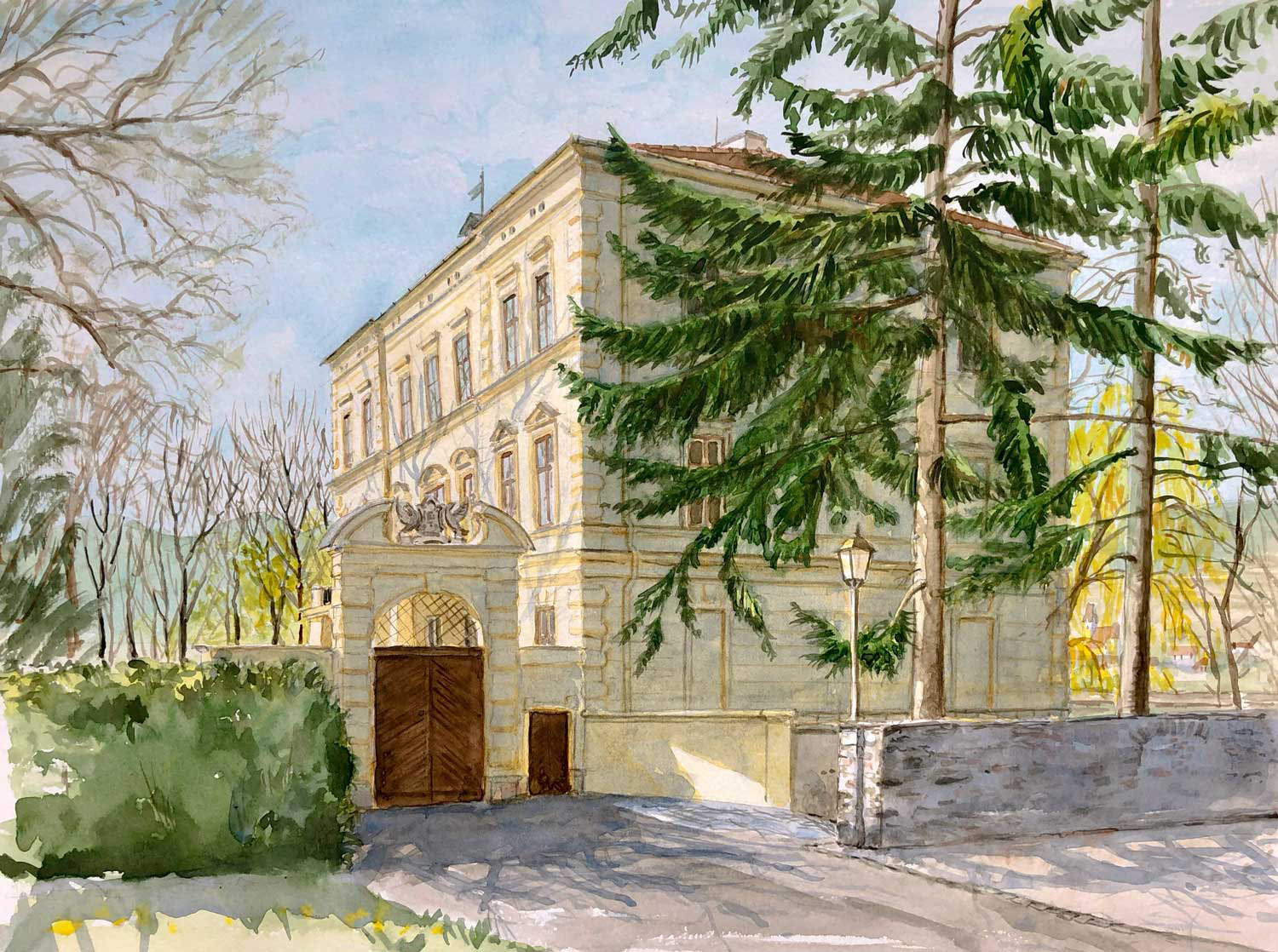 Schloss Hofarnsdorf, 40 x 30 cm, 2023