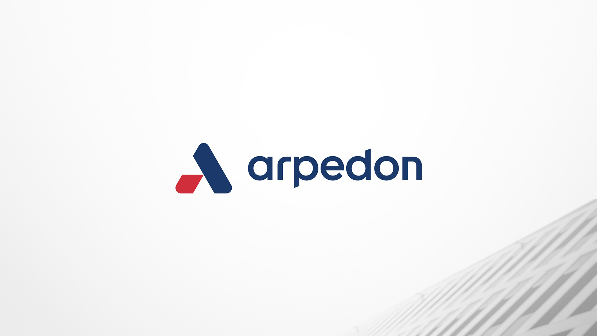 Logotype design, featuring the "A" symbol and red and blue brand colors for Arpedon, an engineering industry 4.0 company in Greece.