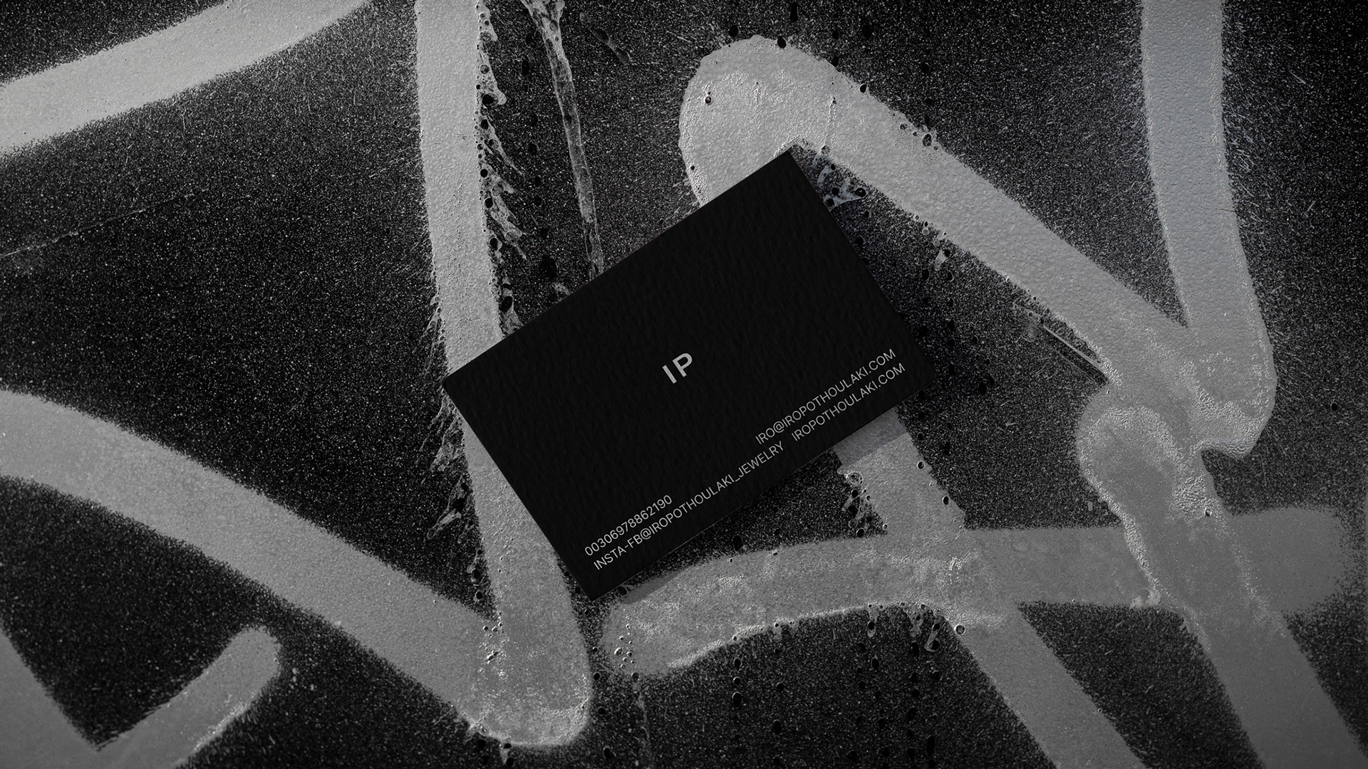 Iro Pothoulaki silver 925 jewelry black and silver business card design