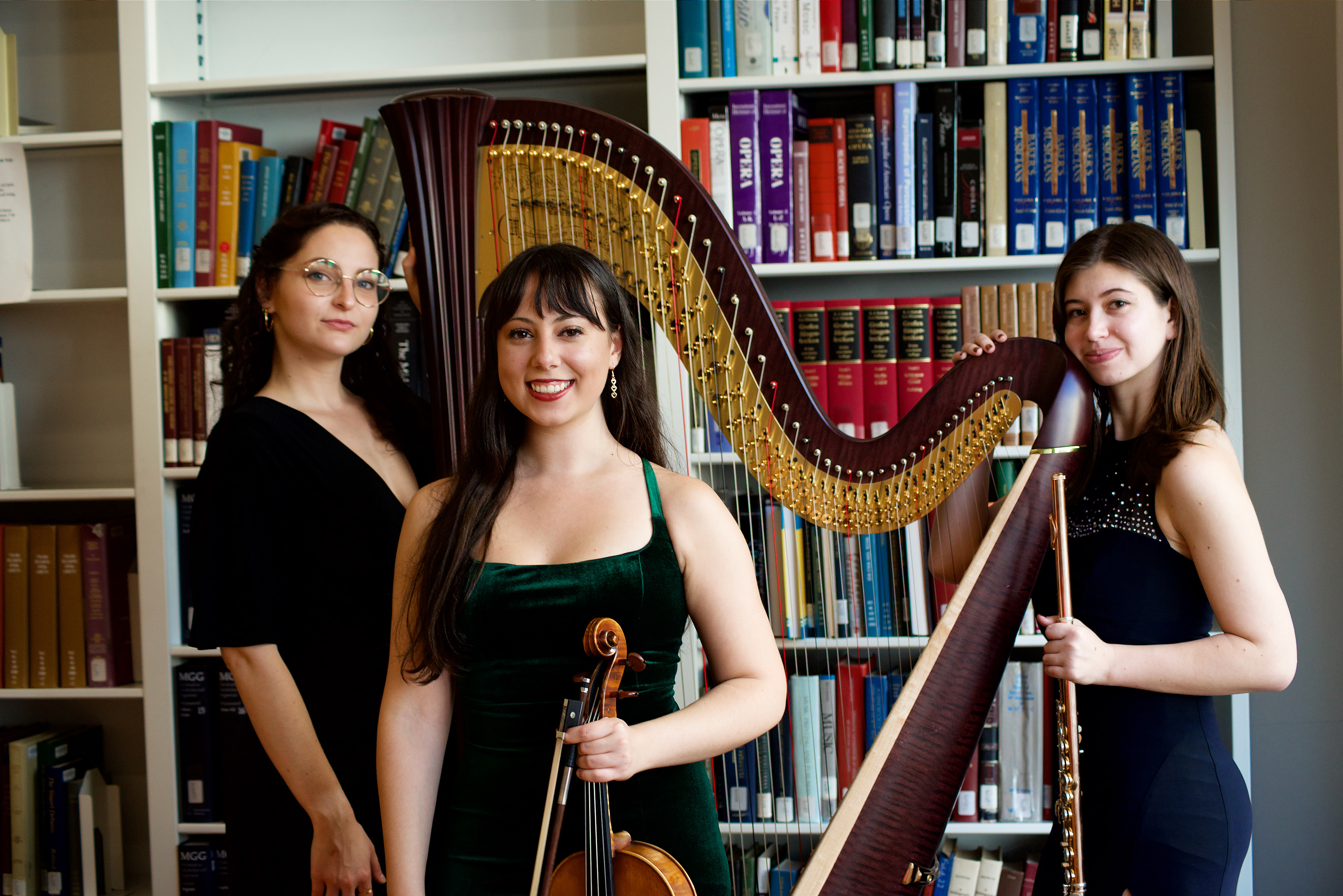Village Trio (from left: Emelyne Lobel, Alexis Mitrushi, Olivia Chaikin)