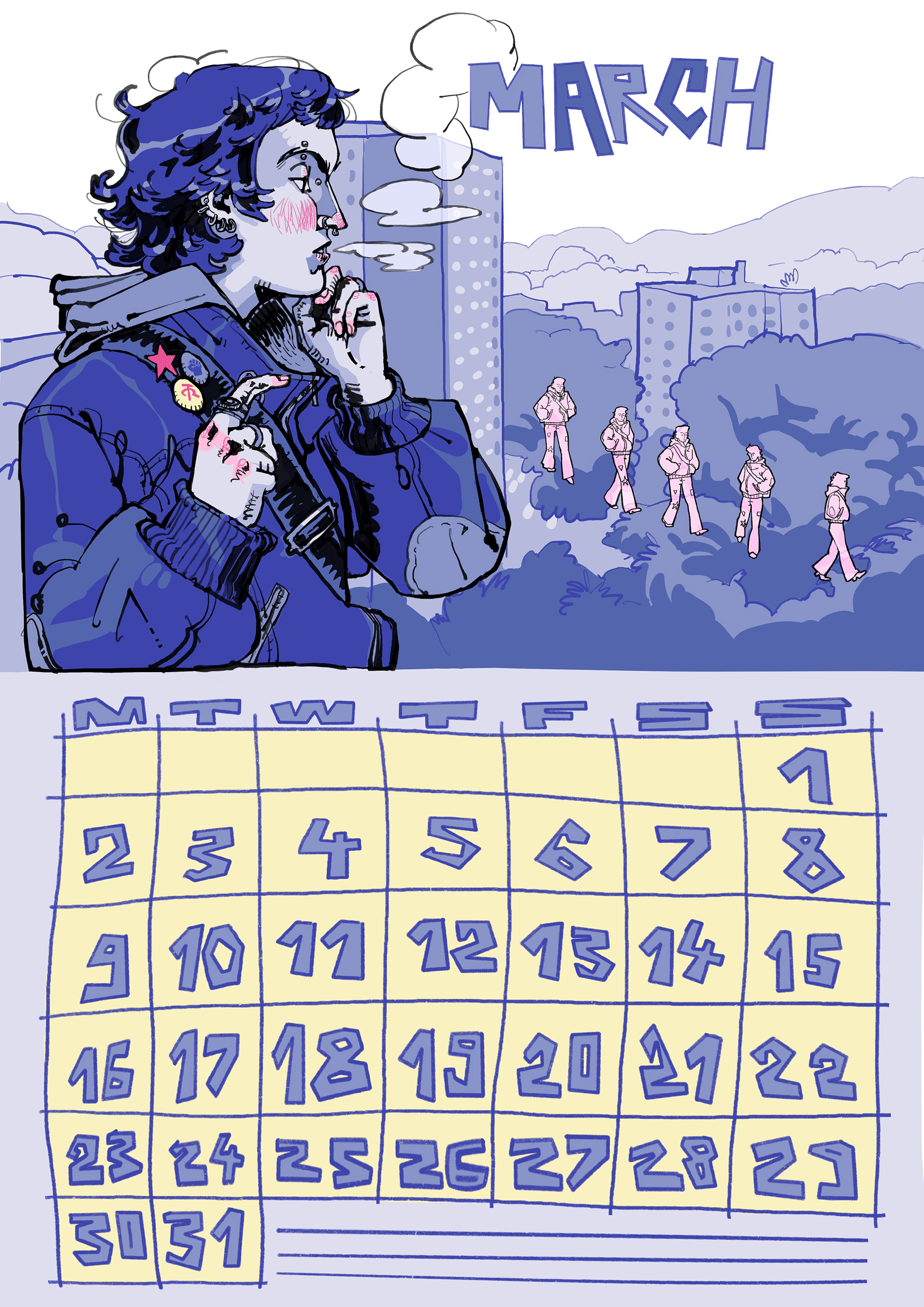 calendrier 2026 en collaboration avec d'autres artistes