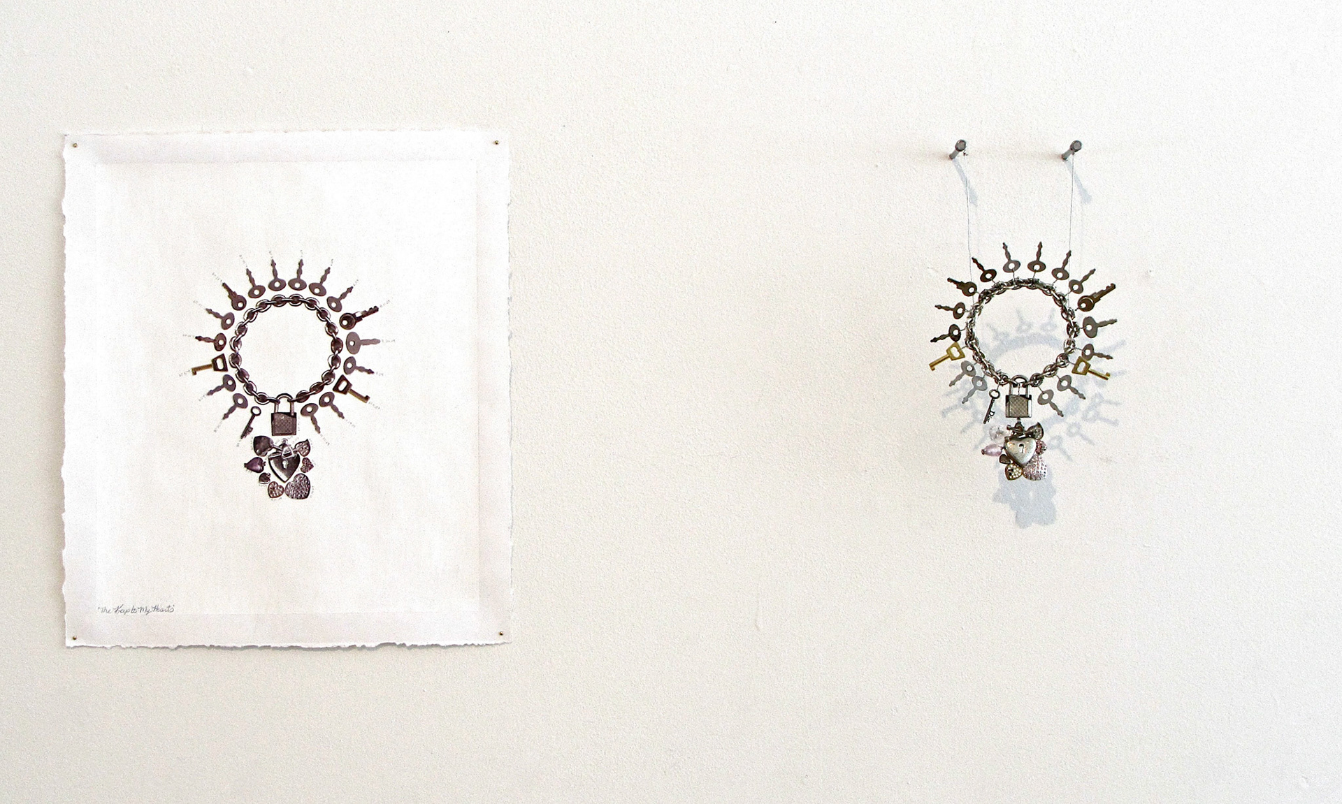 The Keys to My Hearts (collage & sculpture)