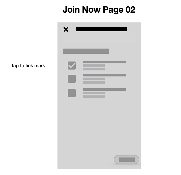 Tap to select options