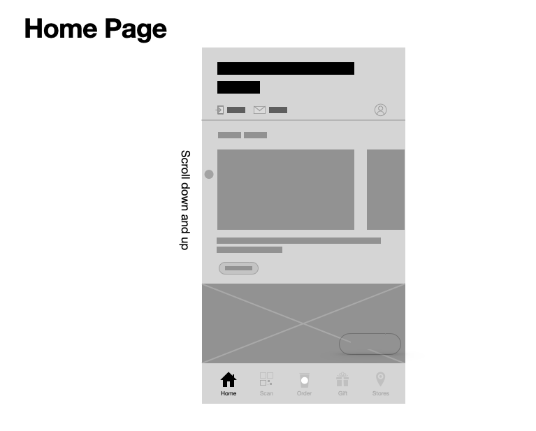 Home Page - scroll down and up