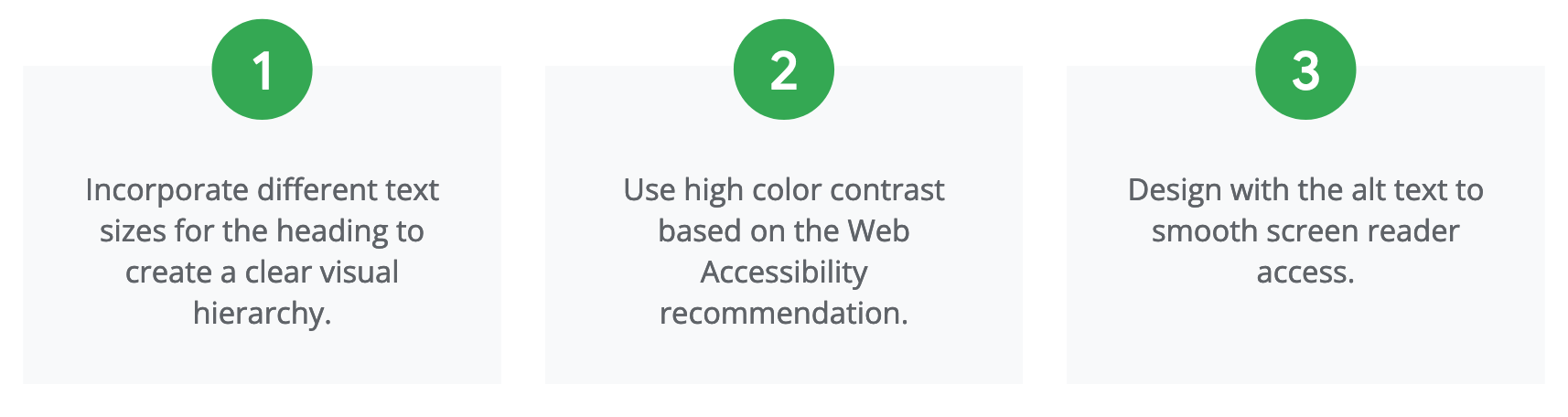 Accessibility considerations