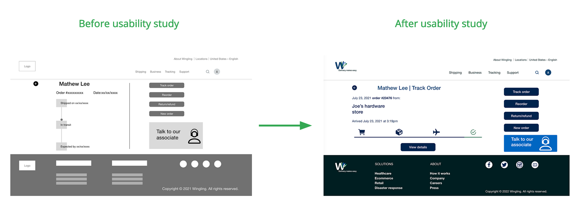 Mockups with font sizes and color adjustment
