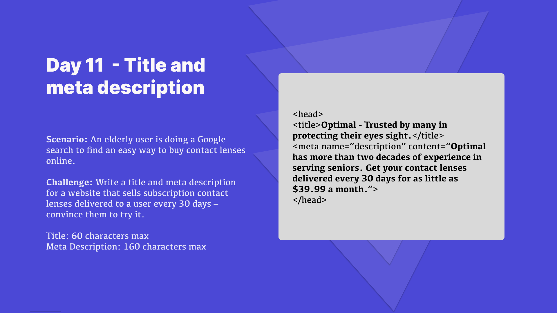 UX Writing Challenge: Day 11 - Title and meta description