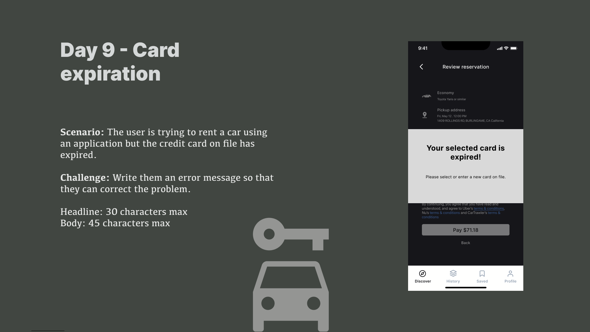UX Writing Challenge: Day 9 - Card expiration