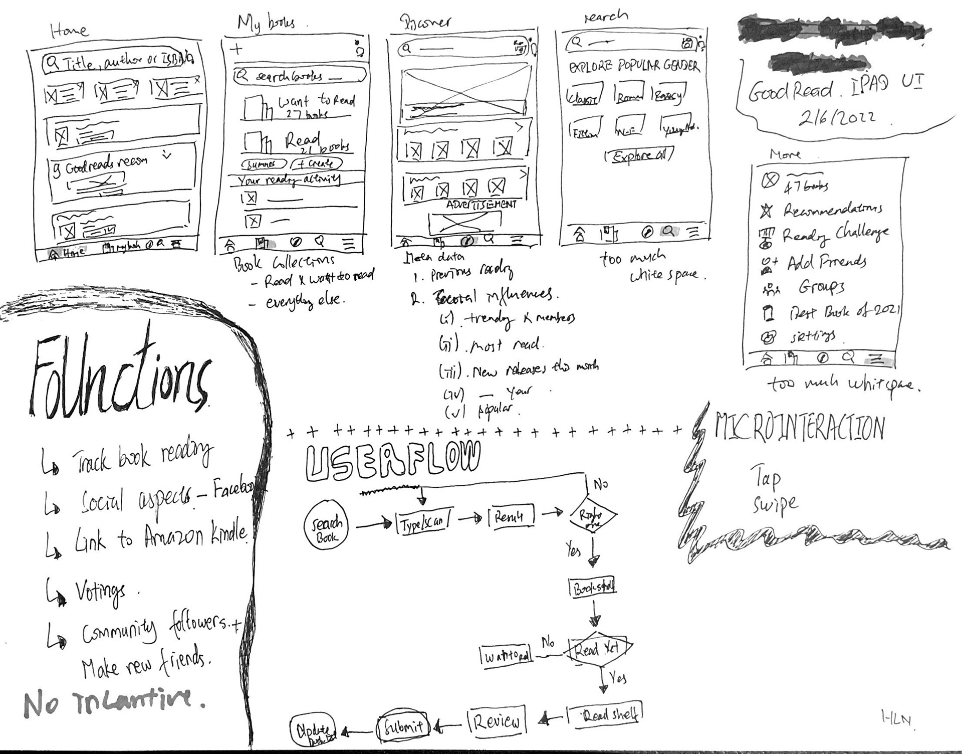 Goodreads UI Sketch