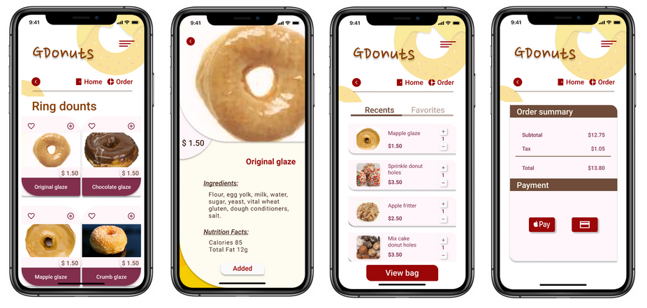 A range of key mockups