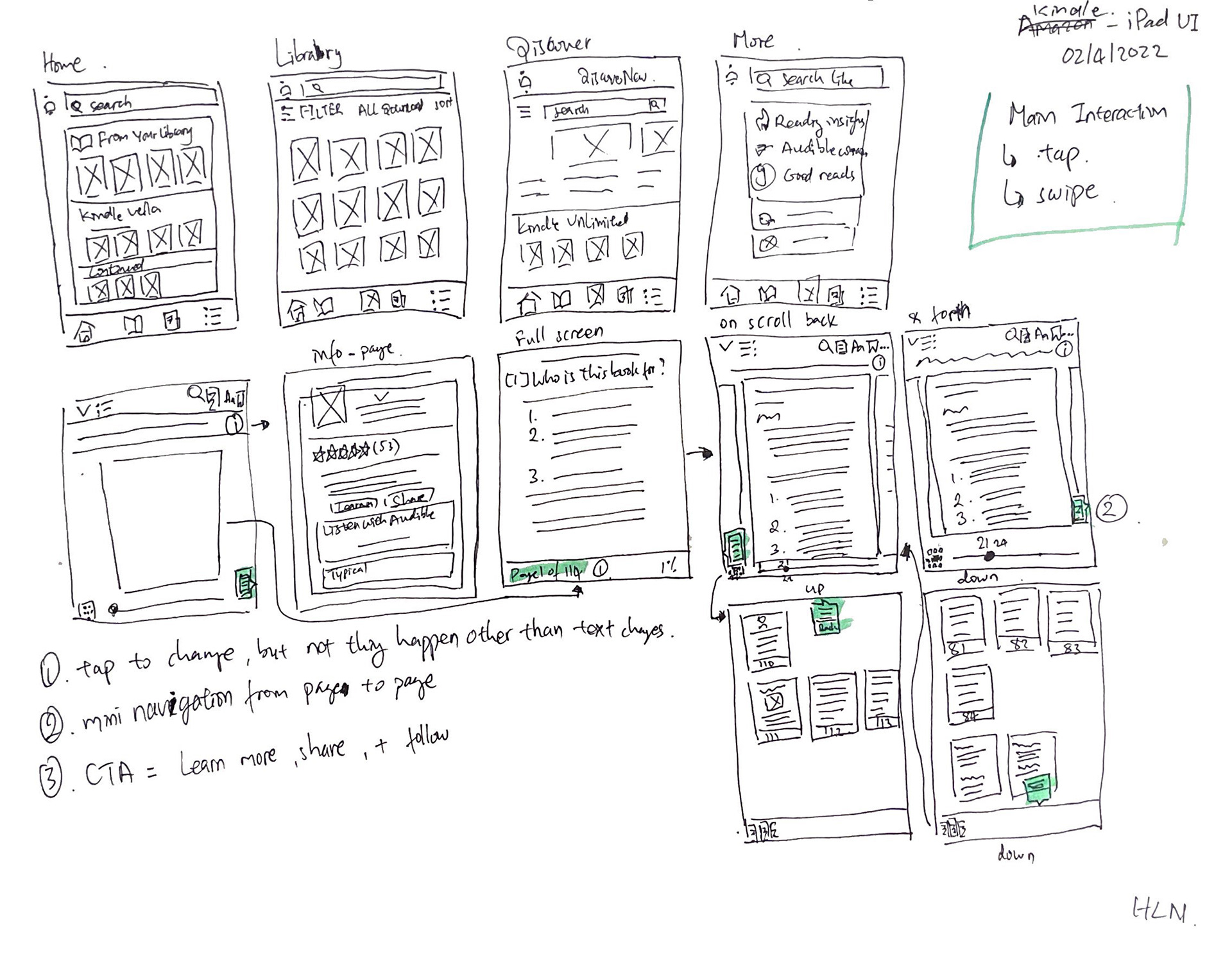 Kindle iPad UI Sketch