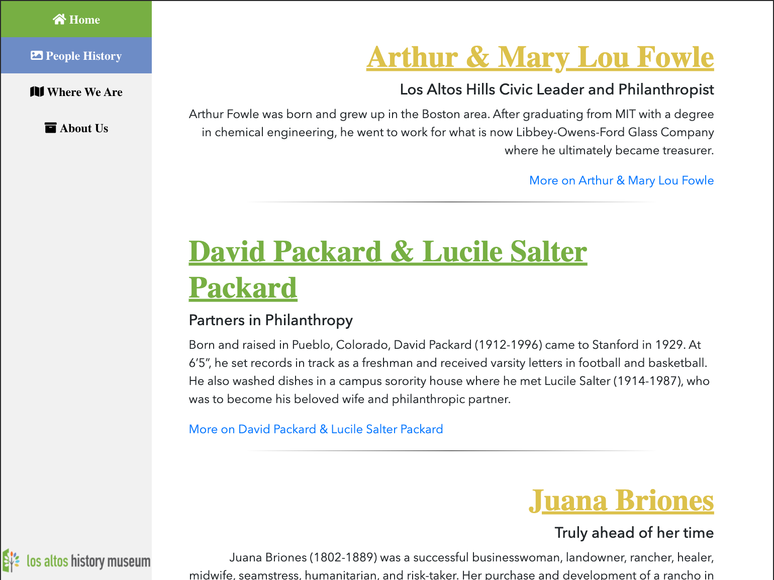 People History Homepage - After
