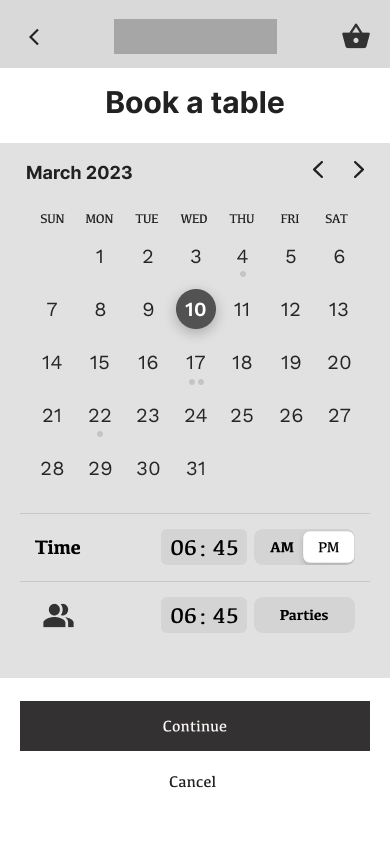 Date selection