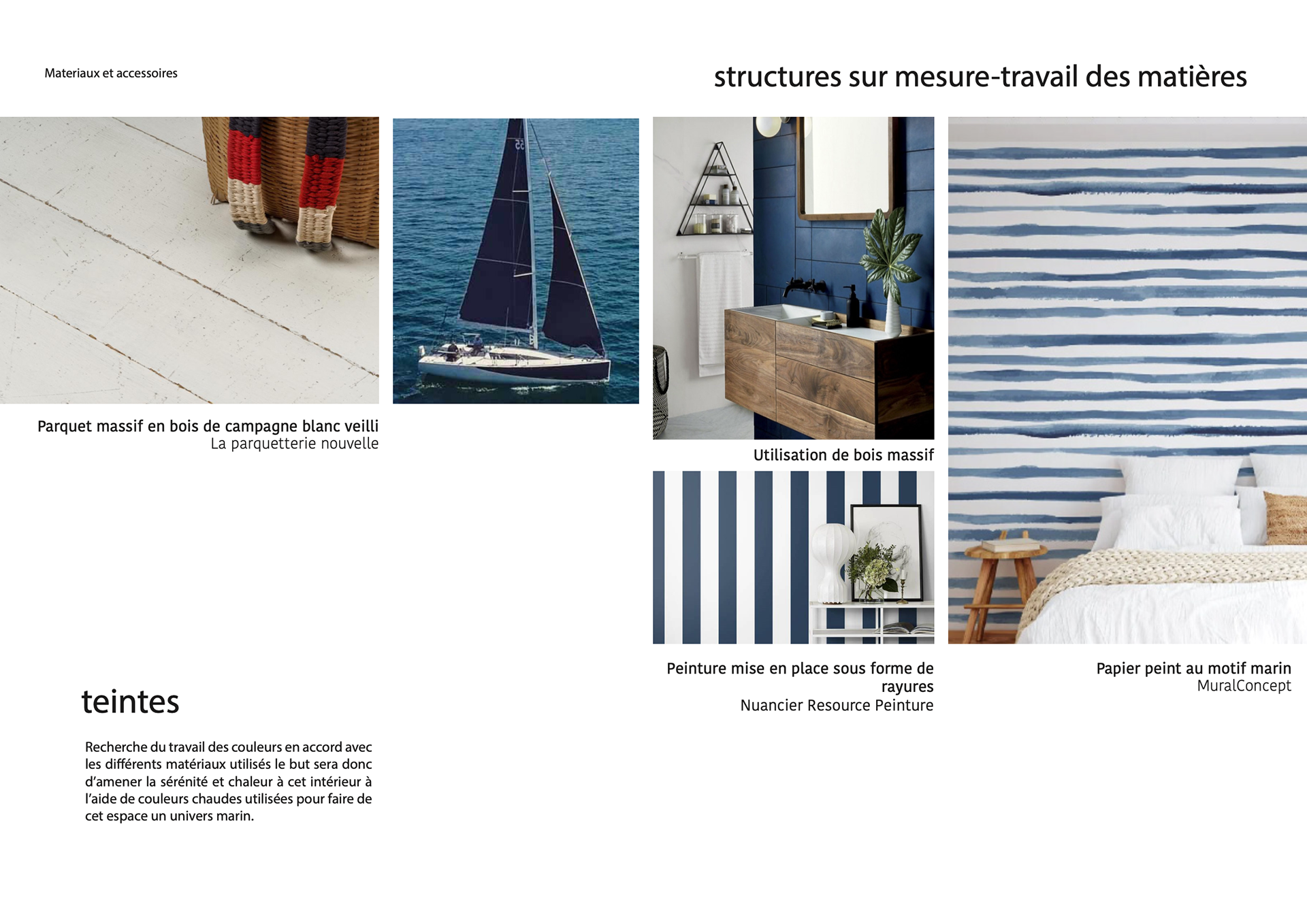 Planche couleurs et matériaux