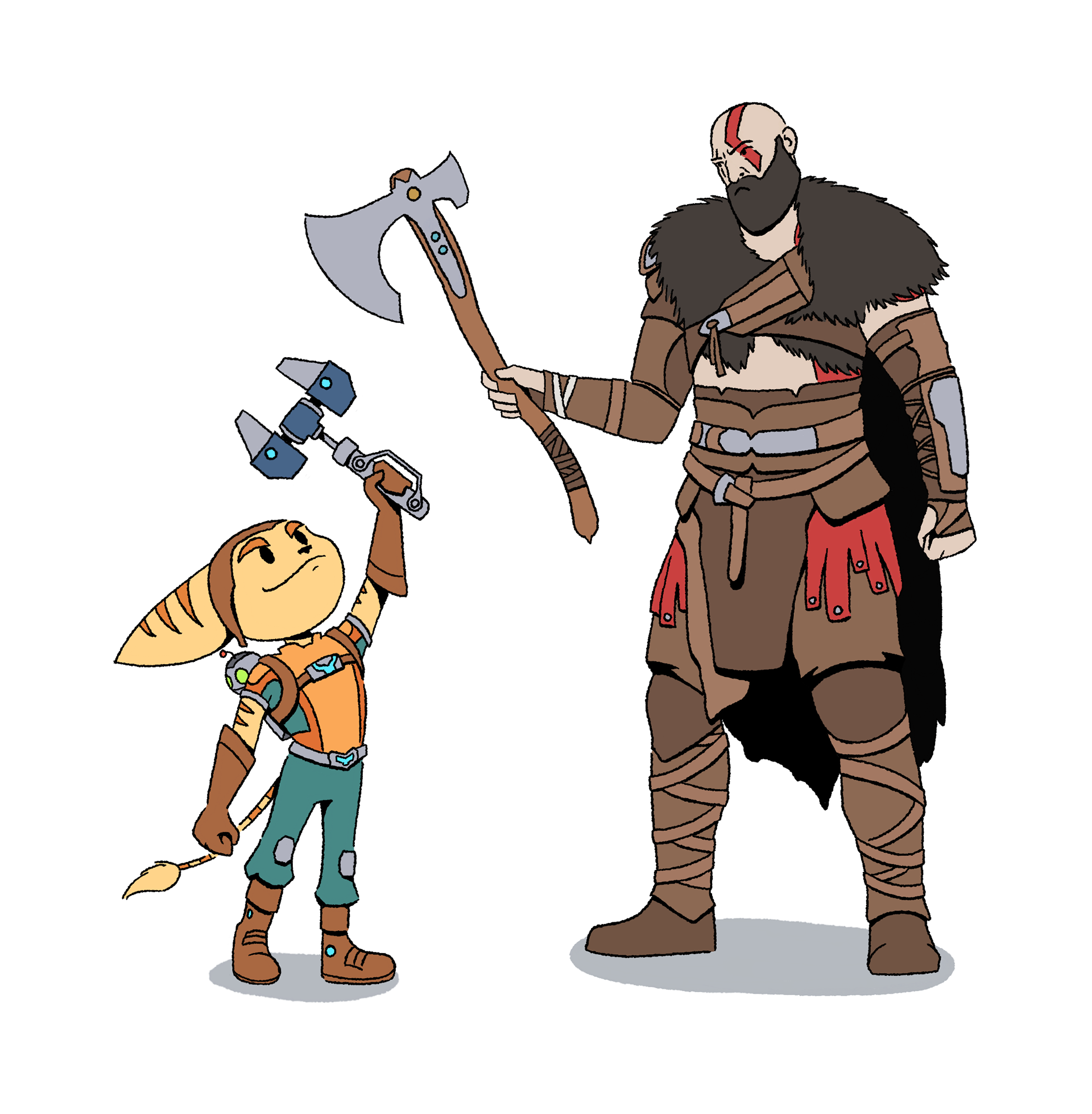 Image done for Insomniac Games' social media team to celebrate the release of Santa Monica Studio's God of War: Ragnarok.