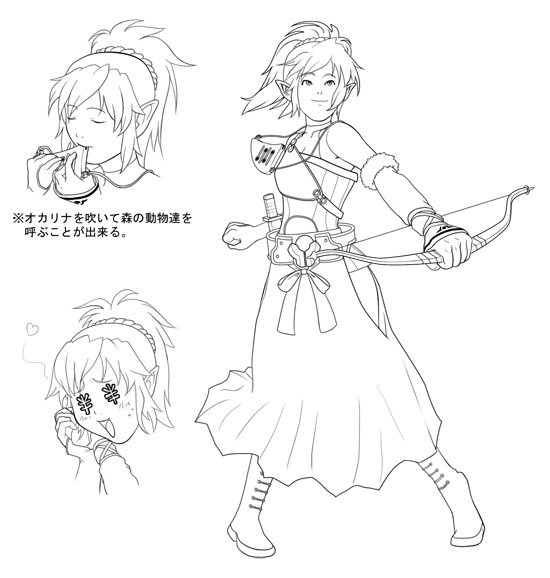 ラフ案_キャラ草案B少女