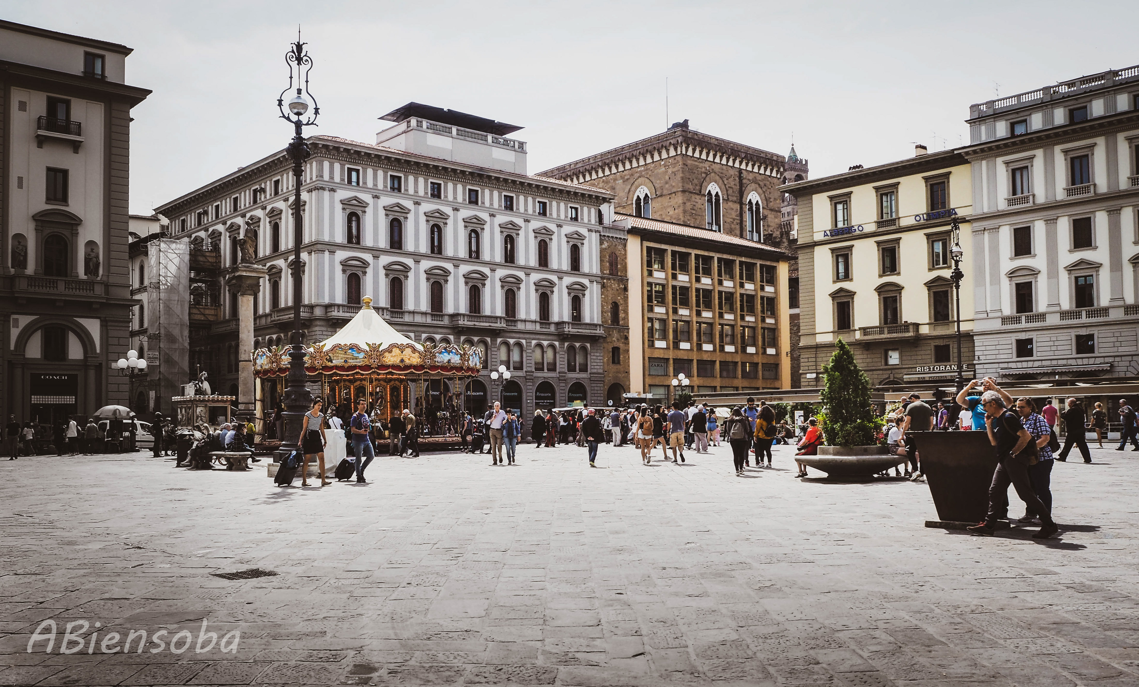 La Plaza de la República en Florencia