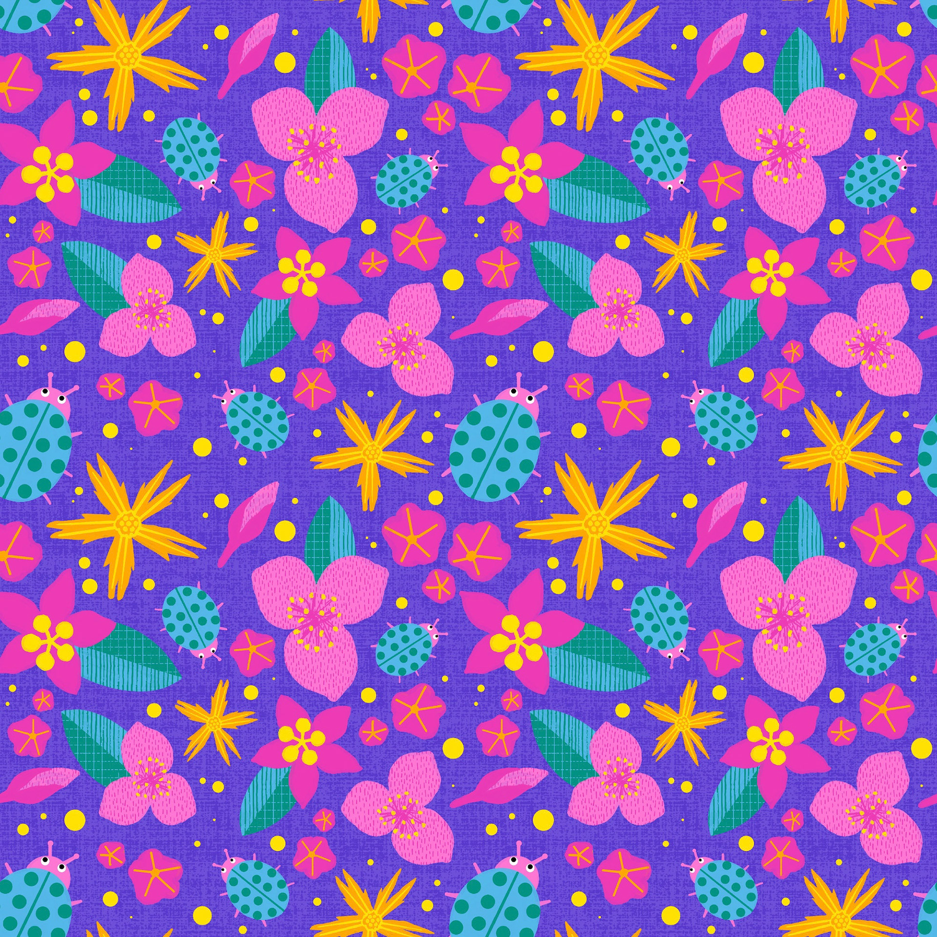 Floral Ladybug Pattern Copy