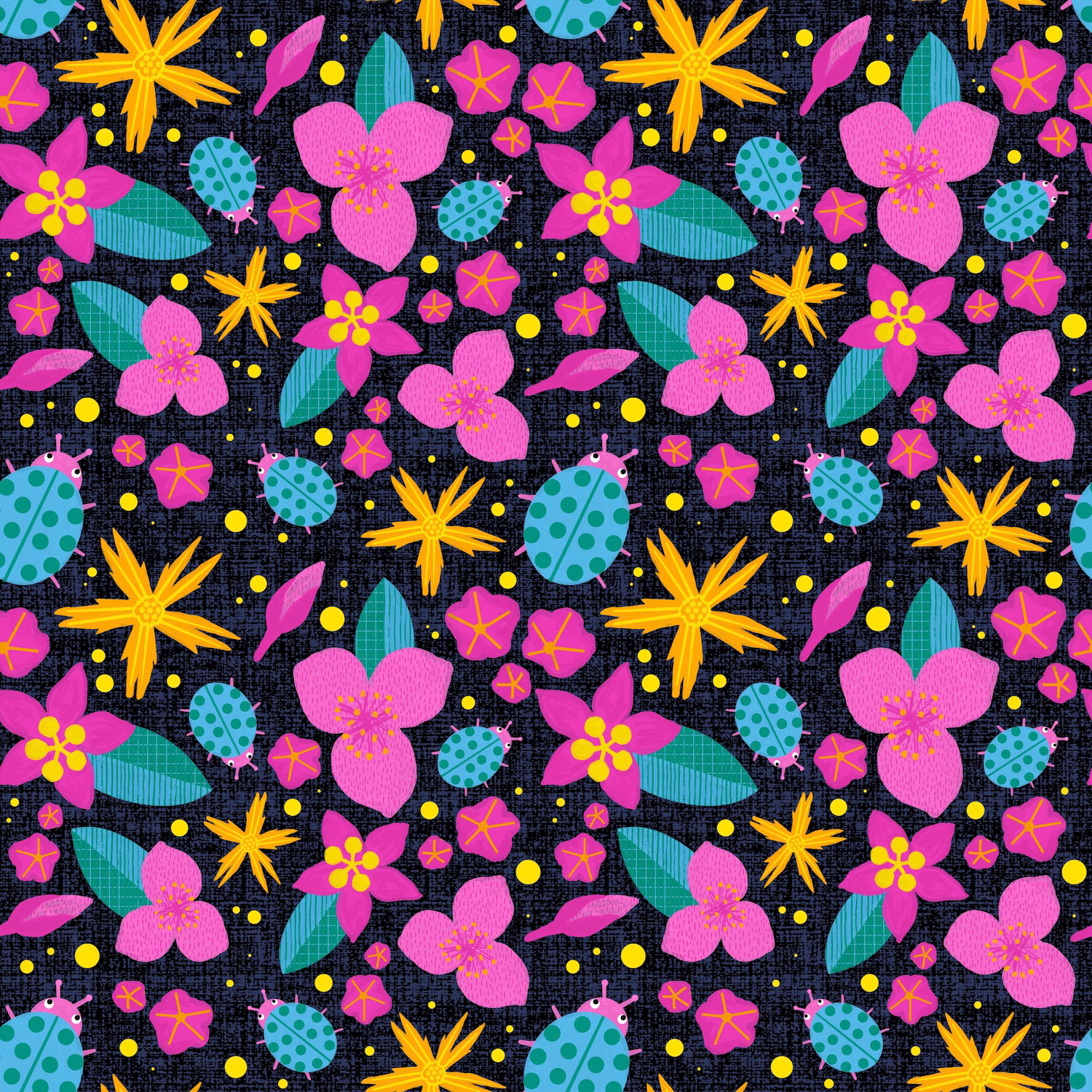 Floral Ladybug Pattern