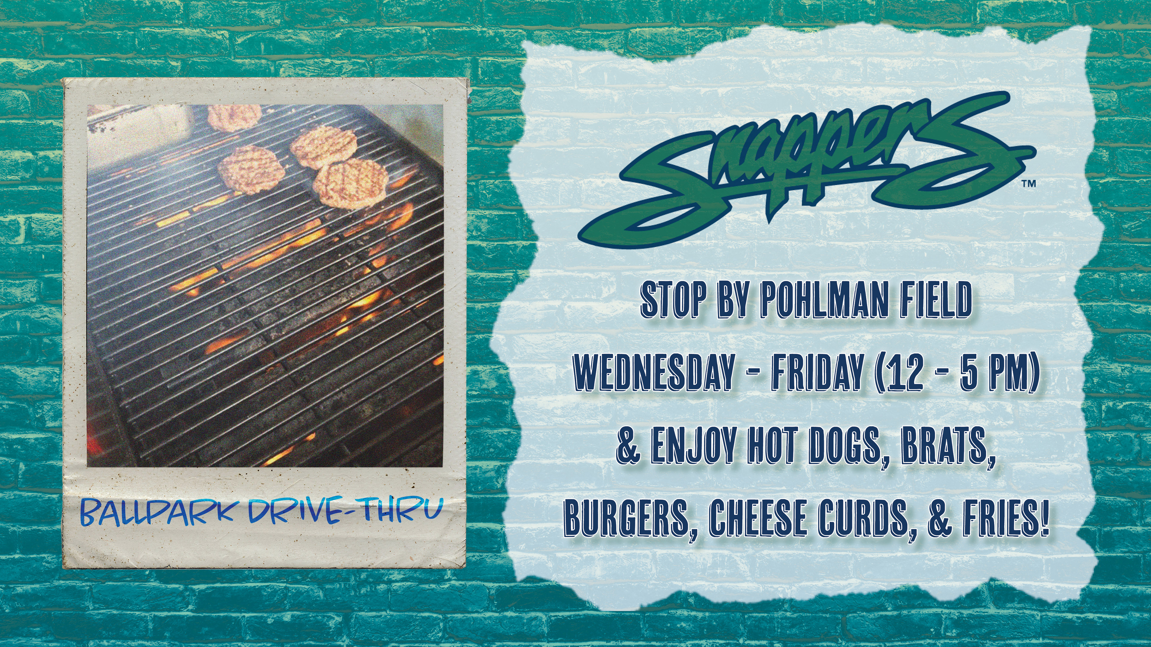 Created graphics for the COVID-19 Snappers Ballpark Drive-Thru for food!