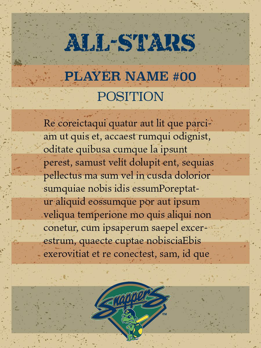 Proposed baseball card - back
