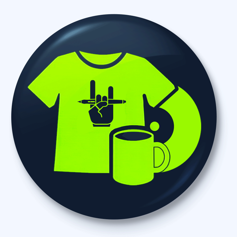 button image merchandise en illustratiewerk