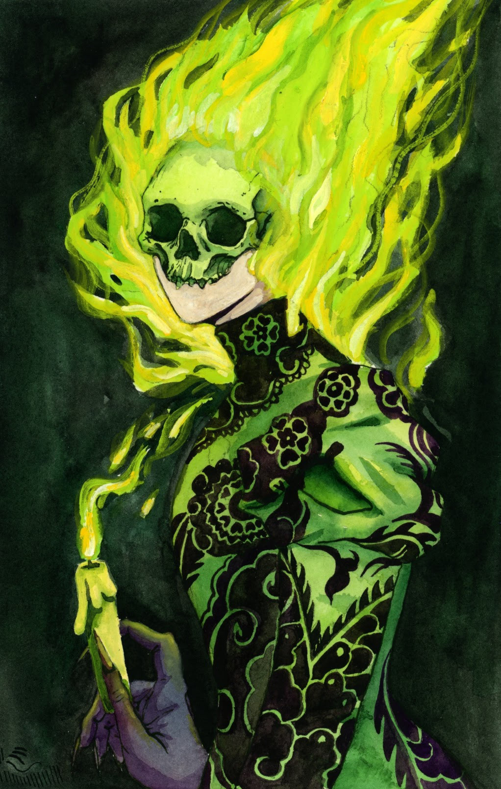 "Hestia", 2023, gouache on paper.