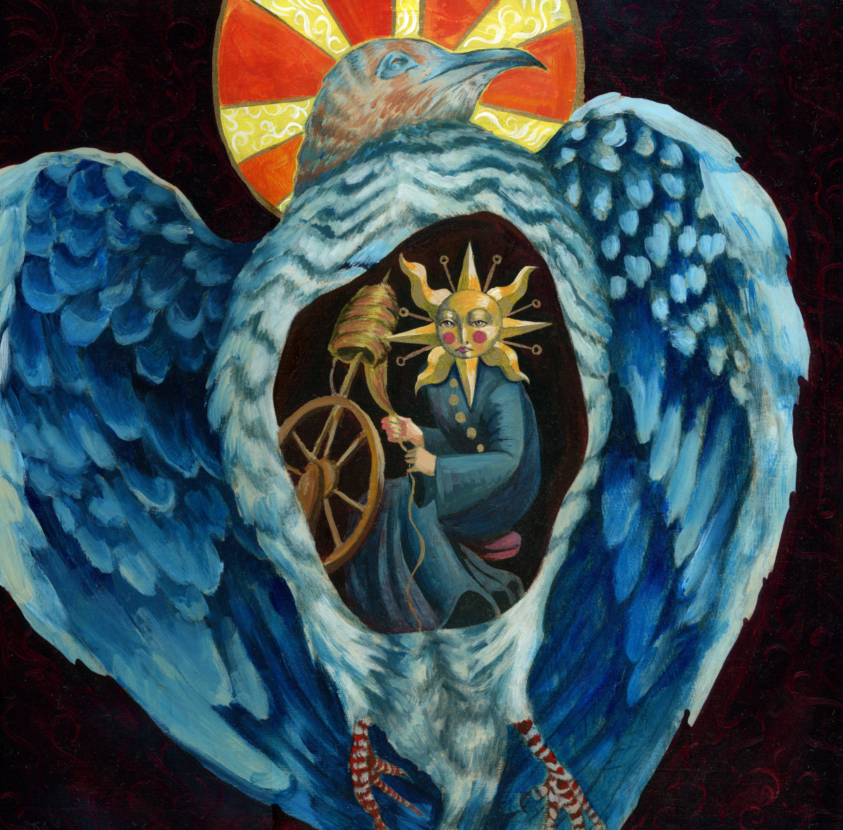 "Roadkill", 2024. 12x12" Acrylic on panel