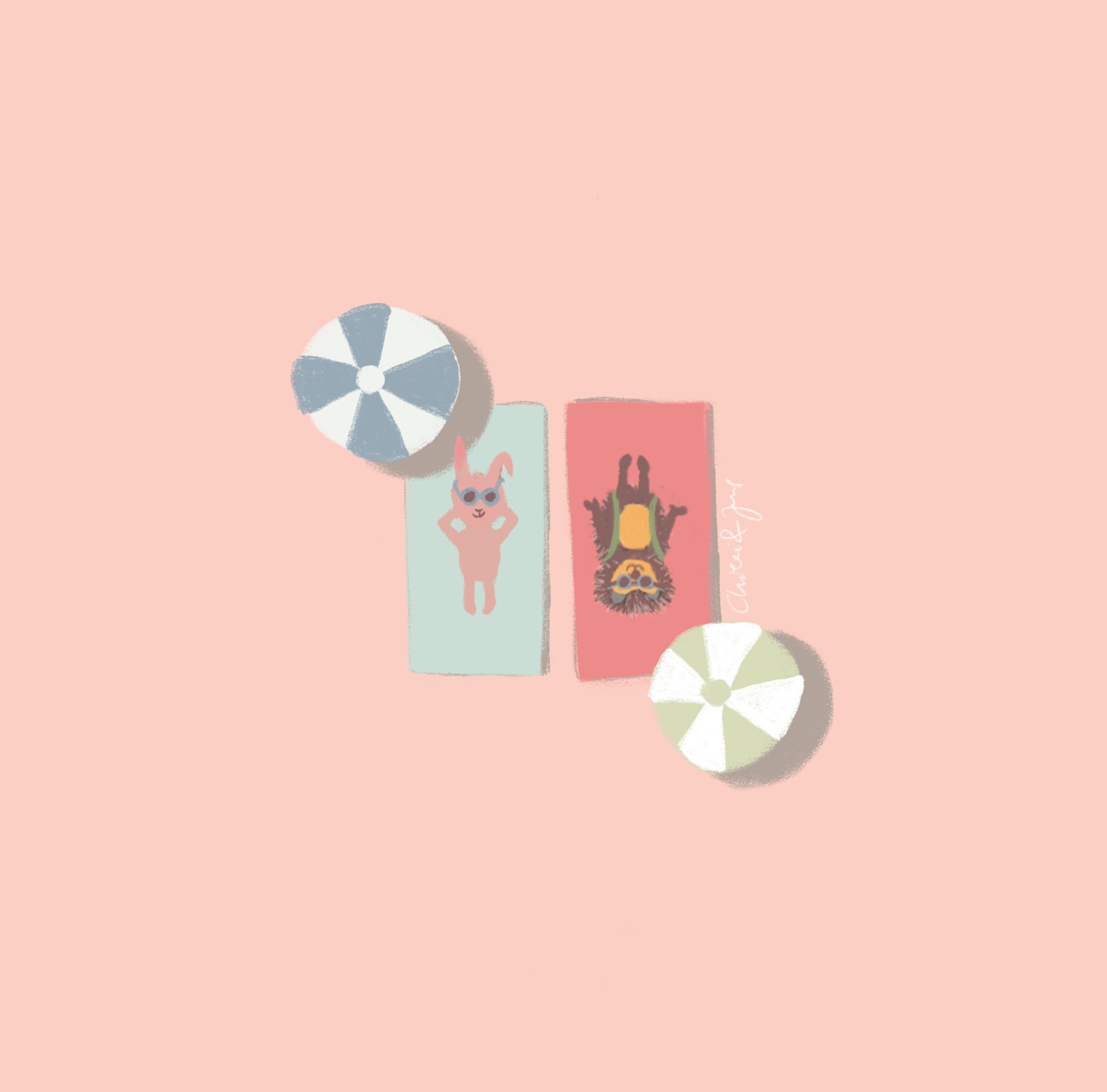 Illustration Sonnenschirm "Chilli & Jens"